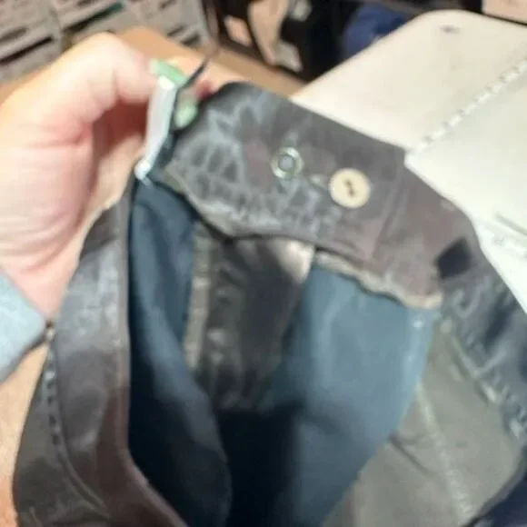 Y2K Express Cargo Floral Embroidered Wide Leg Pants Brown Size‎ 4 Satin VTG - Picture 12 of 16